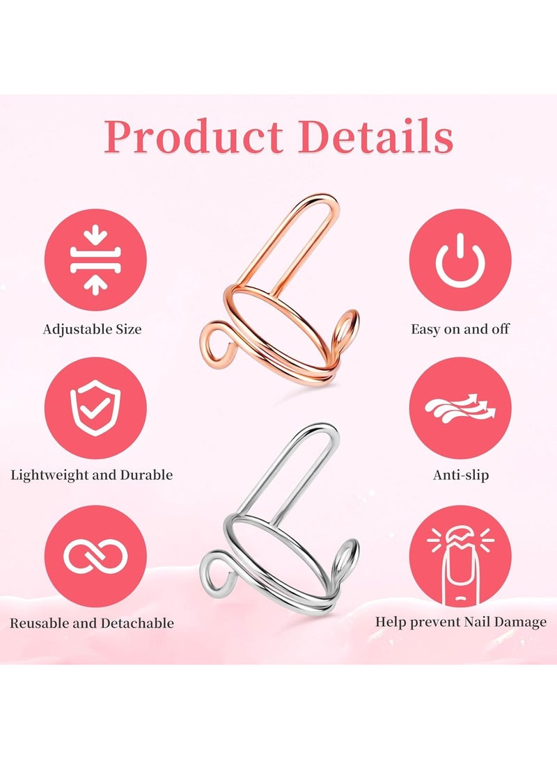 Wudu Nail Rings, Size Adjustable Nail Rings with 120Pcs Adhesive Nail Tabs, Reusable Detachable Nail Rings for Halal Nail, Muslim Wearing Manicure Nails - Image 2