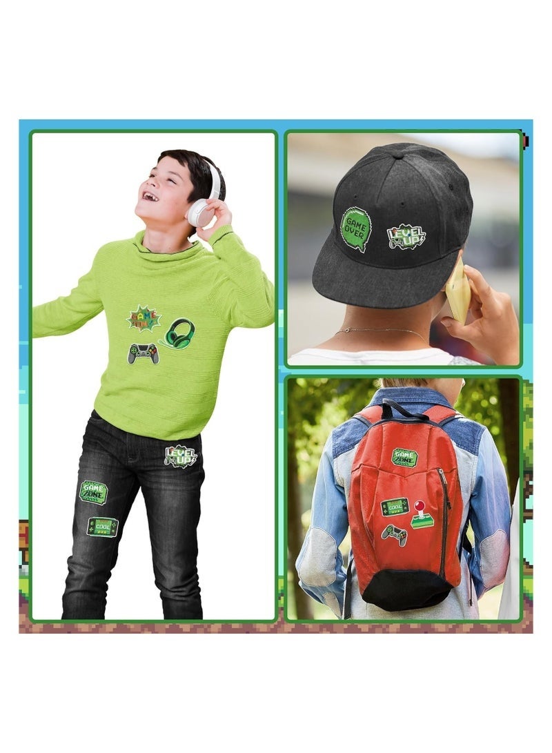 GIFT 8 Pcs Video Game Embroidery Patches Green Pixelated Gaming Sew Iron on Embroidered Applique Repair Patch DIY Craft Accessories Gifts for Kids Boys Gamer Fans Enthusiasts Clothing Backpack Hat - Image 5