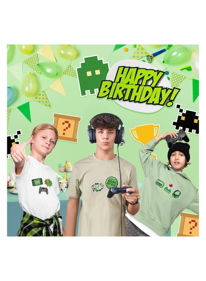 GIFT 8 Pcs Video Game Embroidery Patches Green Pixelated Gaming Sew Iron on Embroidered Applique Repair Patch DIY Craft Accessories Gifts for Kids Boys Gamer Fans Enthusiasts Clothing Backpack Hat - Image 3