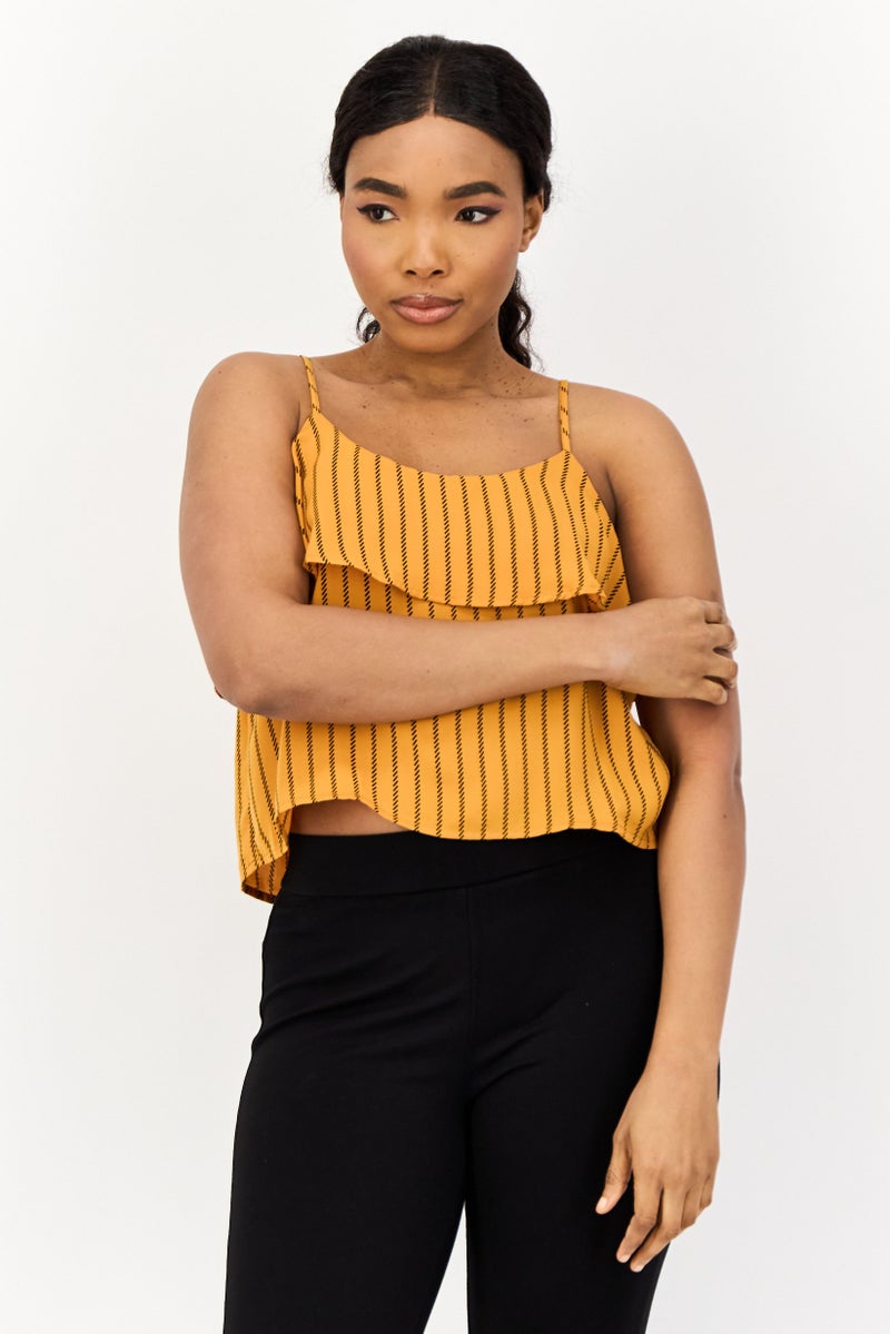 ONLY Women Square Neck Sleeveless Allover Print Tank Top, Multicolor - Image 1