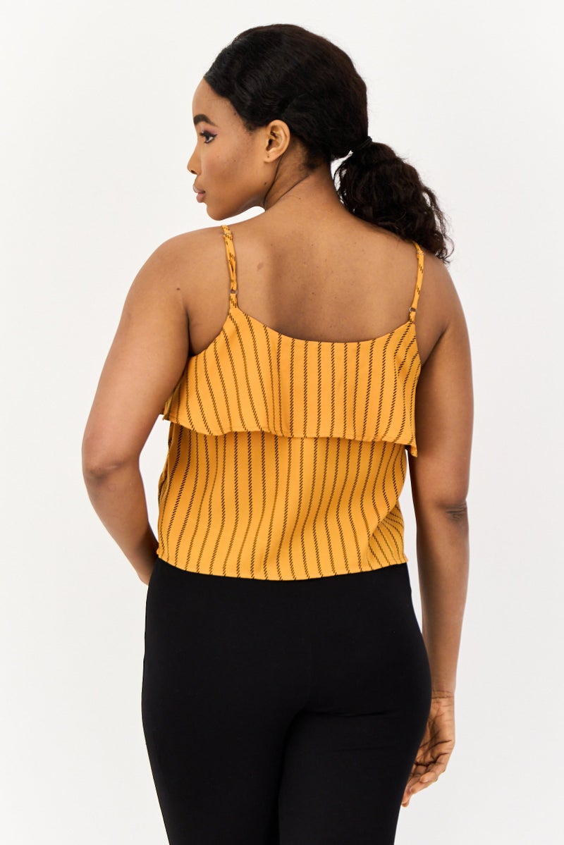 ONLY Women Square Neck Sleeveless Allover Print Tank Top, Multicolor - Image 3