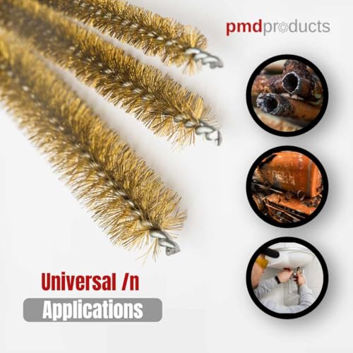 PMD Products 10-Piece Tube Cleaning Brush Kit | Brass Wire Bore Brushes & Stainless Steel Brushes 12" Long (1/4" to 3/4") for Tubes, Cylinders, and Narrow Spaces - Image 5