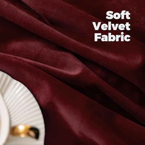 BGment Red Velvet Curtains 84 Inch for Bedroom, Thick Thermal Insulated Blackout Curtains Noise Reduce Back Tab and Rod Pocket Christmas Panels for Living Room, Set of 2 Panels, 52 x 84 Inch - Image 5