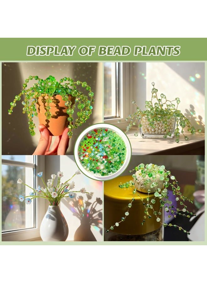 RACIOCK 1830 Pcs Crystal Glass Beads Kit for Succulent Suncatcher Making, Forever Plant Green Beads & Wire for Succulent Plant Making and DIY Crafts Creative Gift for Mothers, Women, Plants Lovers, Home Decor - Image 4