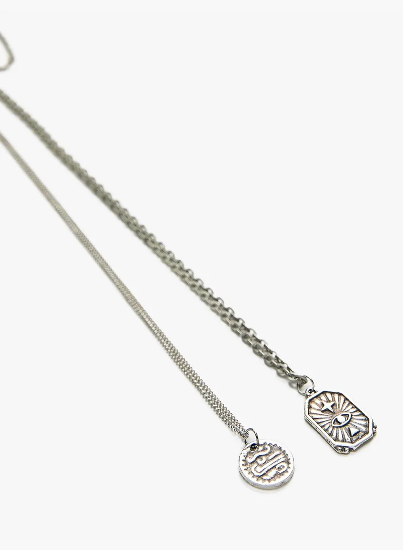 KOTON Basic Medallion Necklace 2-Pack