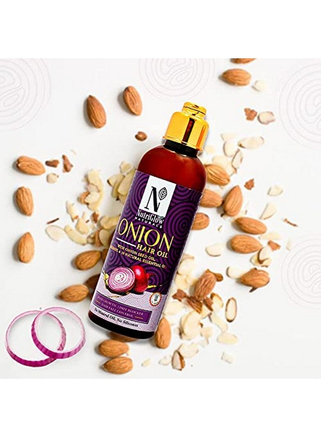 NutriGlow NATURAL'S Onion Hair Oil With Red Onion Seed Oil For Hair Growth, Hair Fall Control, Dandruff Free Hair, Fall Hair Oil, 100ml - Image 3