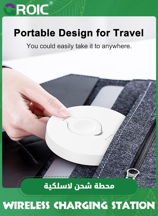 GROIC Apple Watch Charger 2 in 1 Wireless Charging Station Magnetic Charging Stand, Durable TPU Design Compatible with Headphone and iWatch Series 8/7/6/5/4  - Image 5