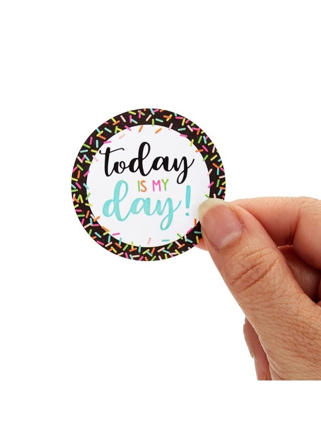 BLUE PANDA 504 Round Happy Birthday Stickers (2 Inches), Multi Color, Paper, for Students, Party Supplies, Teachers, 6 Assorted Designs - Image 1