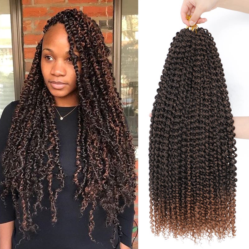 Dansama Passion Twist Hair Water Wave Braiding Hair for Butterfly Style Crochet Braids Bohemian Hair Extensions 24inch Pack of 7 T1B30