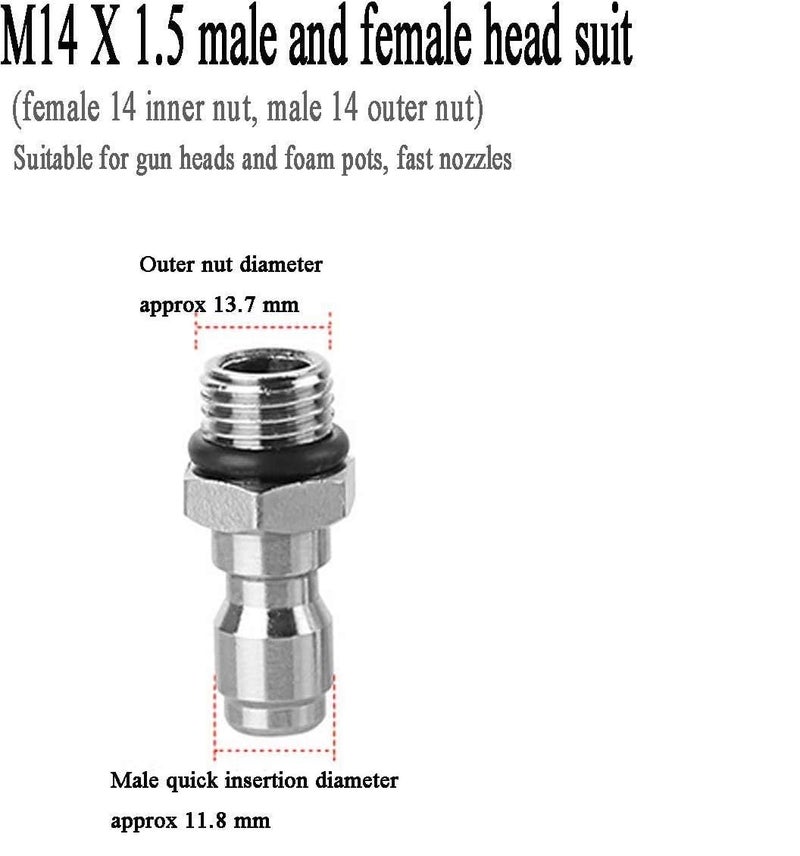 Aimex 1/4 Quick Connector QC Male Plug for Pressure Washer Fittings Male Threaded - Image 3