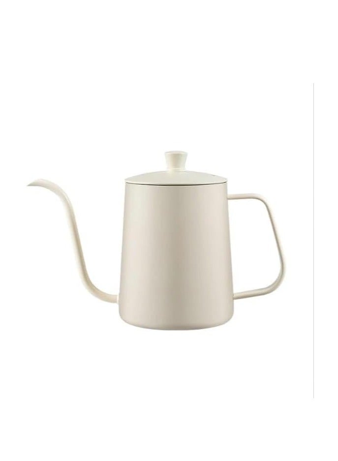 Liying 350ml Stainless Steel Pour over Coffee Kettle Drip Coffee Pot withLid, Long Narrow Spout Coffee Pot Tea Stove Kettles for Home Brewing, Camping and Traveling (White) - Image 1