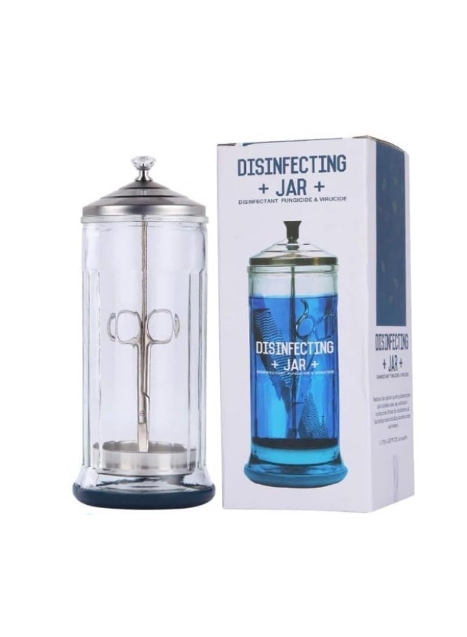مرطبان تعقيم كبير الحجم من الزجاج - معقم لأدوات صالونات الحلاقة والمقصات - Image 5