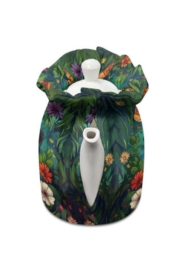 Talayituse Pug Dog Print Tea Cosy Tea Kettle Cover Insulation and Keep Warm, Butterfly Daisy Design Teapot Cozy Breakfast Warmer, Tea Kettle Quilt for Home Kitchen Table Hotel Tea Party Restaurant - Image 2