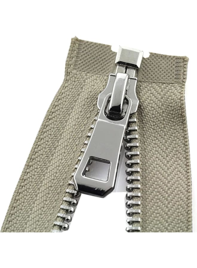 5# 35-85cm Automatic Closing Platinum with Metal Zipper Use for Clothes, Shoes, Garment Pocket, Khaki, 65cm  - Image 1