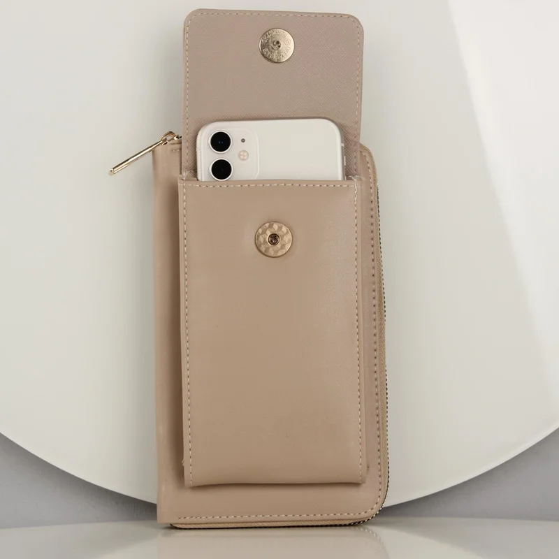 My Valice Women's Leather Cross Wallet and Phone Bag with Card Holder Compartment 1617 Mink