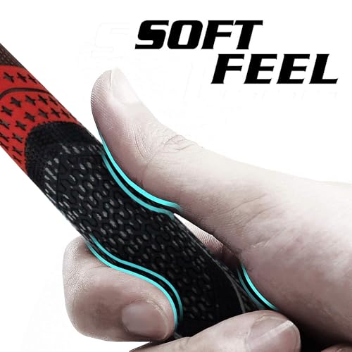 Crestgolf Multi -Compound Golf Grips, Standard Size All-Weather Control Thread Technology Rubber Combine with Carbon Yard, Anti-Slip-Set of 13(Red,Standard Size) - Image 3