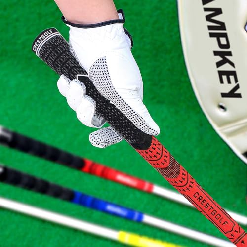 Crestgolf Multi -Compound Golf Grips, Standard Size All-Weather Control Thread Technology Rubber Combine with Carbon Yard, Anti-Slip-Set of 13(Red,Standard Size) - Image 5