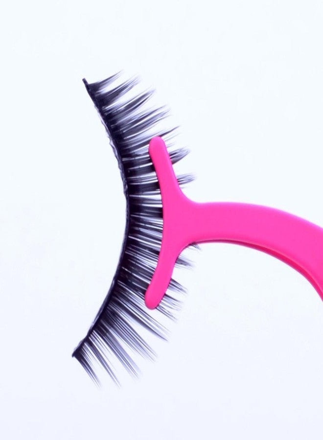 Gugzy® Siempre21 Stainless Steel False Eyelashes Extension Applicator Tool Fish Tail Clip Auxiliary Clip Tweezers Nipper Tool (1, Pink) - Image 3