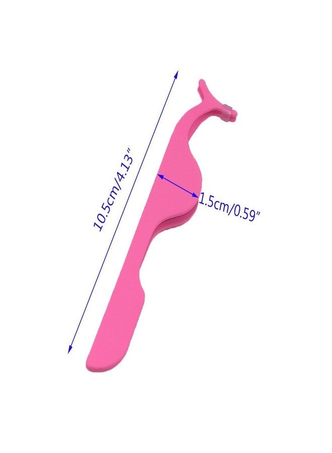 Gugzy® Siempre21 Stainless Steel False Eyelashes Extension Applicator Tool Fish Tail Clip Auxiliary Clip Tweezers Nipper Tool (1, Pink) - Image 2