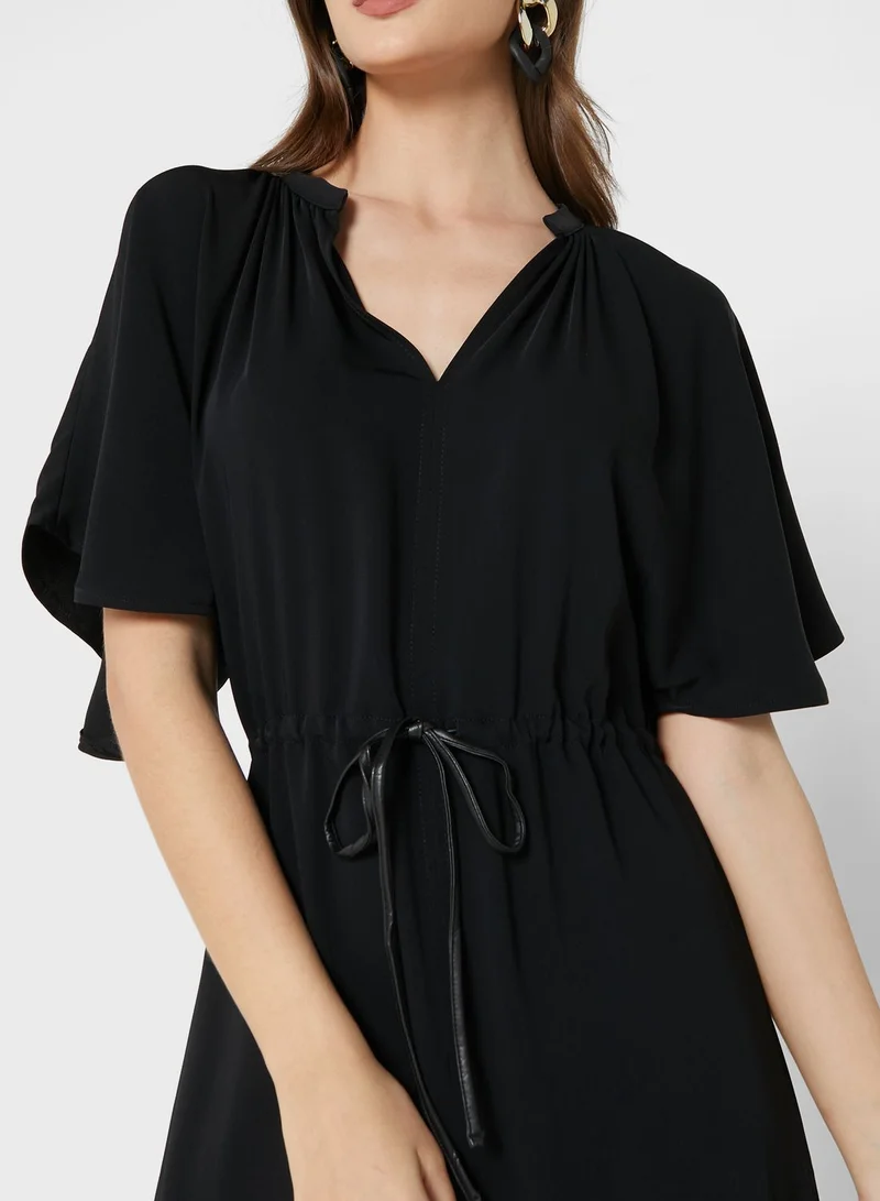 WAREHOUSE Black Midi Dress