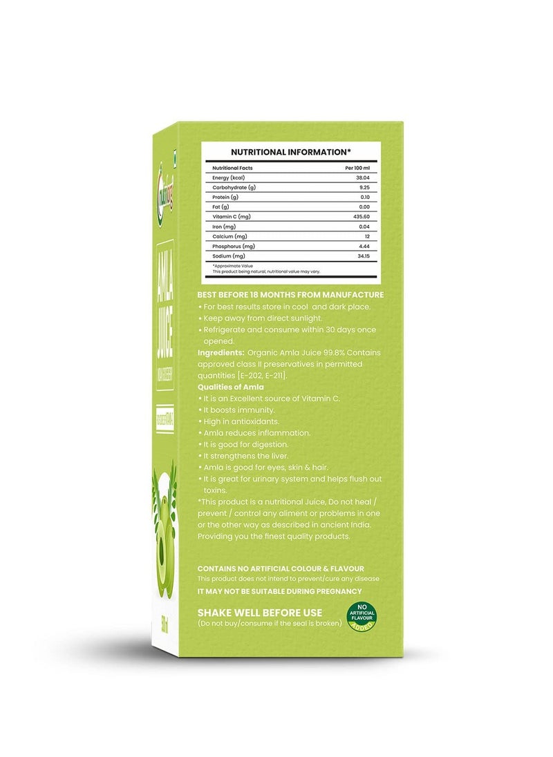 nutriorg Amla Juice 500 ml, Suitable For Healthy Hair And Skin, Detox Juice  - Image 2