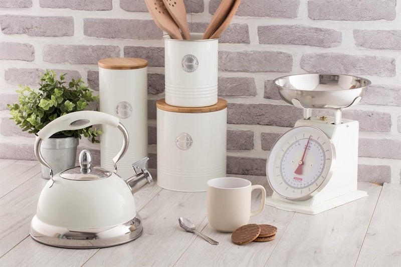 Typhoon Living Pasta Storage Canister with Bamboo Lid, 2.5 Litre, Cream - Image 2