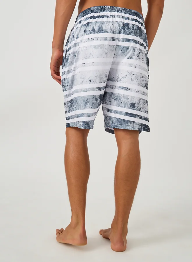 Styli Striped Regular Fit Swim Shorts with Drawcord