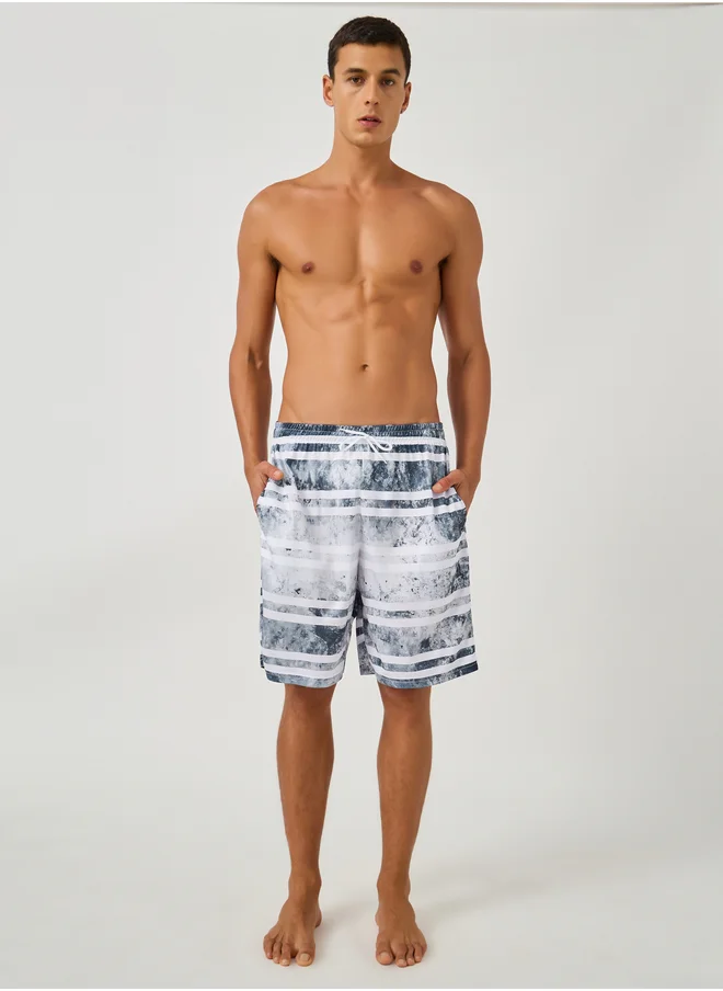 Styli Striped Regular Fit Swim Shorts with Drawcord
