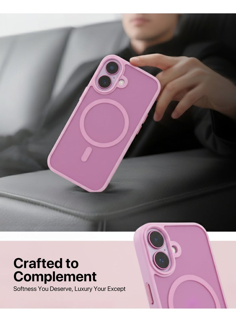 INFINYTY iPhone 16 Plus Case– Gleam Series (Pink) Hybrid Matte Finish, Seamless Color Match, MagSafe Compatible, Mil. Grade Drop-Tested, Air Cushion Corners, Soft Touch, Scratch-Resistant - Image 3