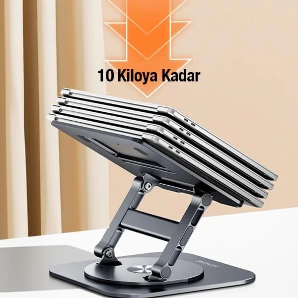 بولهاموبيل Polham 3x USB, 1x Type C Port Multiplier, Height Adjustable, Foldable Tablet and Laptop Stand