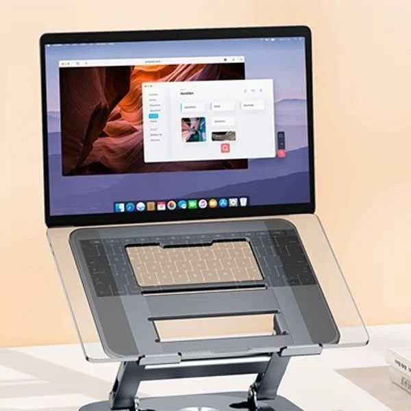 بولهاموبيل Polham 3x USB, 1x Type C Port Multiplier, Height Adjustable, Foldable Tablet and Laptop Stand