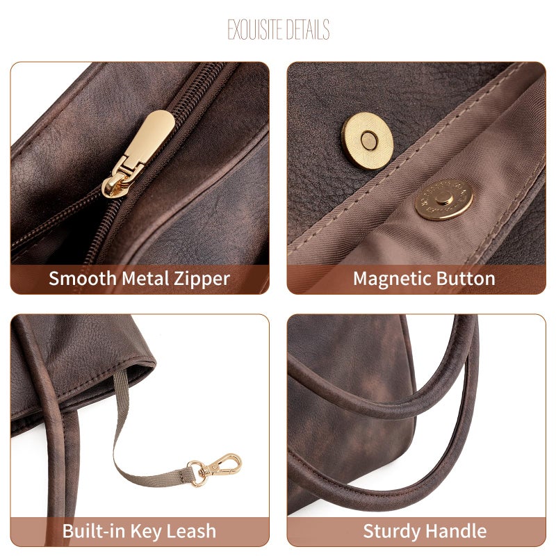 GAEKEAO Tote Bag for Women Work with Zipper Vegan Leather Ladies Travel Shoulder Bags Purses and Handbags Casual Weekender - Image 5
