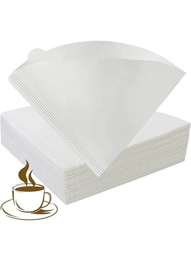 رانك  قمع تقطير V60 سيراميك 02 أصفر مع فلاتر قهوة v60 عدد 100 فلتر مقاس 02 حجم كبير ابيض  - Image 2