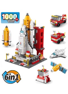 LELE BROTHER 6-in-1 Aerospace Building Blocks Set, Space Exploration Shuttle Building Toys, Rocket Ship Toy Set, Space Launch System Building Blocks Set, Ideal Gifts for Kids Age 6+ Year Old (1000 PCS)  - Image 1