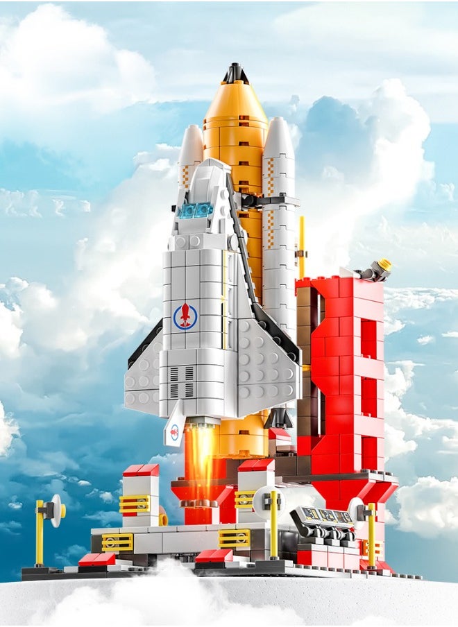 LELE BROTHER - 6-in-1 Aerospace Building Blocks Set, Space Exploration Shuttle Building Toys, Rocket Ship Toy Set, Space Launch System Building Blocks Set, Ideal Gifts for Kids Age 6+ Year Old (1000 PCS) - Image 1