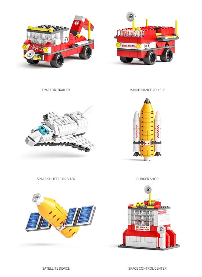 LELE BROTHER - 6-in-1 Aerospace Building Blocks Set, Space Exploration Shuttle Building Toys, Rocket Ship Toy Set, Space Launch System Building Blocks Set, Ideal Gifts for Kids Age 6+ Year Old (1000 PCS) - Image 1
