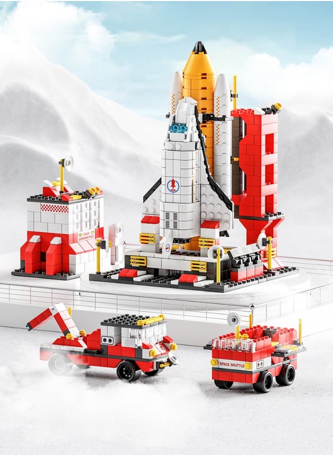 LELE BROTHER - 6-in-1 Aerospace Building Blocks Set, Space Exploration Shuttle Building Toys, Rocket Ship Toy Set, Space Launch System Building Blocks Set, Ideal Gifts for Kids Age 6+ Year Old (1000 PCS) - Image 1