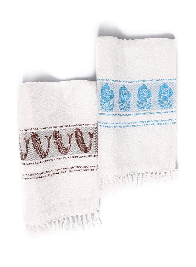 AVKA Studio Indian Bath Towels - 100% Cotton Handloom Towels - Thin Fast Drying South Indian Towels - Set of 2 - Medium Size 30x60 Inches - Image 3