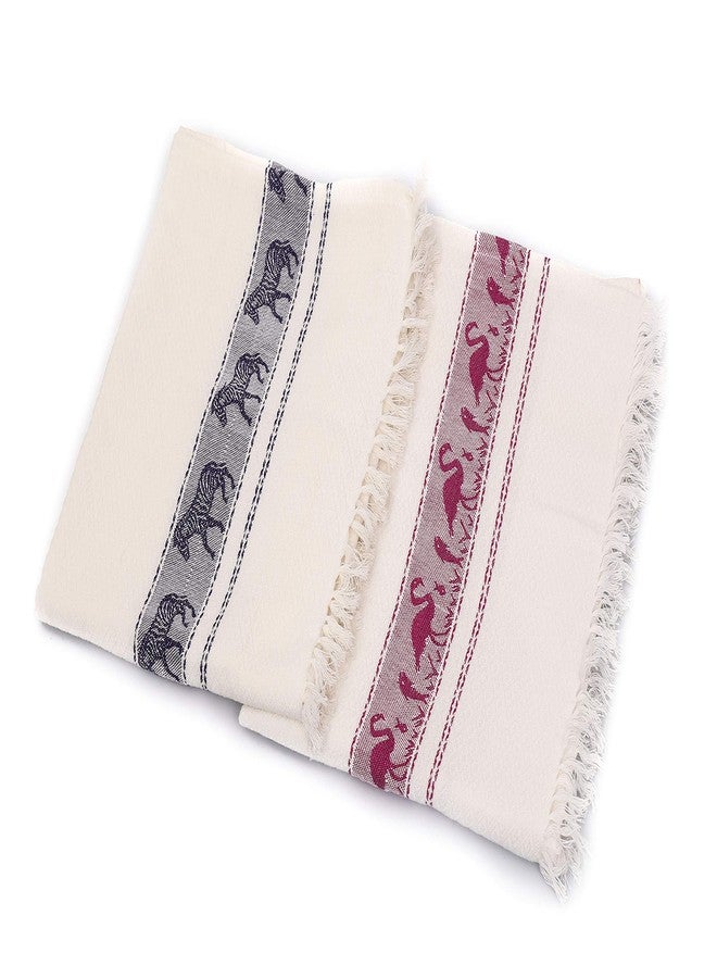 AVKA Studio Indian Bath Towels - 100% Cotton Handloom Towels - Thin Fast Drying South Indian Towels - Set of 2 - Medium Size 30x60 Inches - Image 1