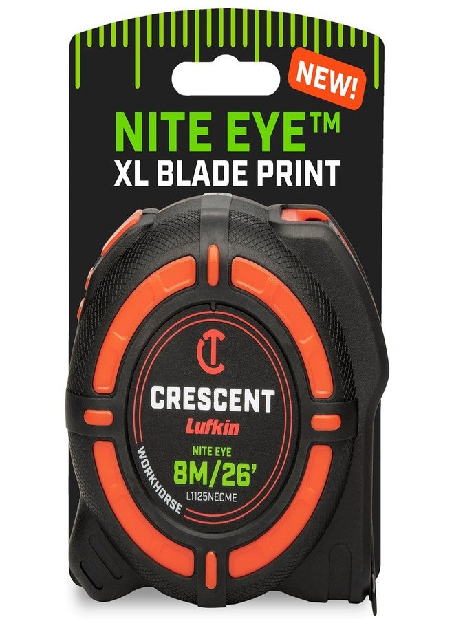 Crescent Lufkin 8 Meter / 25 Ft. Workhorse NITE Eye Tape Measure | L1125NECME - Image 1