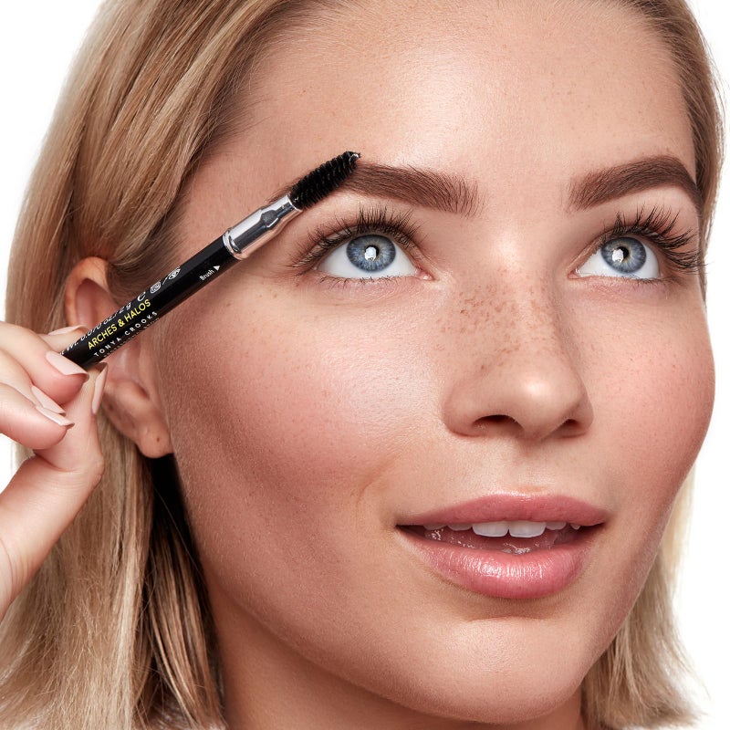 Arches & Halos Precision Brow Shaping Pencil - Double Sided Eyebrow Filler and Spoolie Brush - Creamy Texture for Shaping and Defining With Ease - Vegan, Cruelty Free - Neutral Brown - 0.070 oz - Image 5