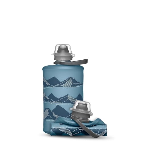 HydraPak Stow - Collapsible Backpacking Water Bottle (350ml) - BPA Free, Ultra Light, Spill-Proof Twist Cap - MTN Tahoe Blue - Image 1