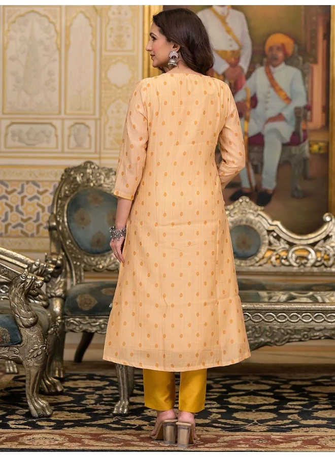 AKS AKS Couture Women Geometric Printed Regular Kurta with Trousers & With Dupatta
