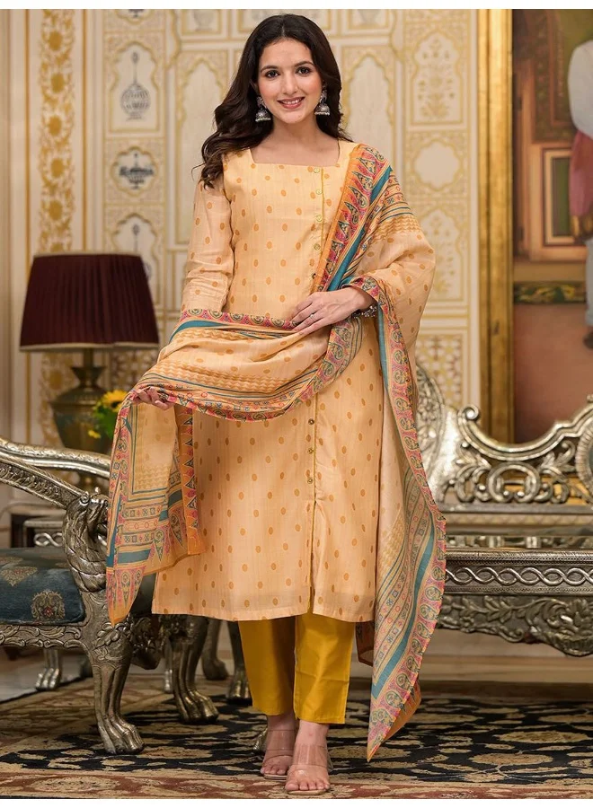 AKS AKS Couture Women Geometric Printed Regular Kurta with Trousers & With Dupatta