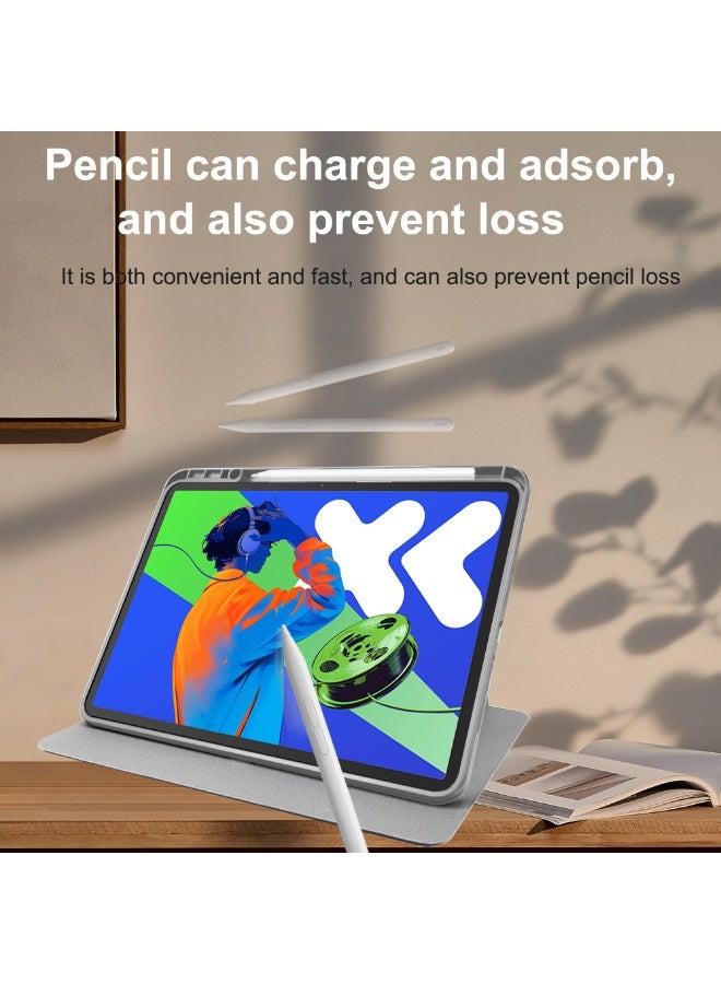 for xiaomi Pad 7/Pad 7 Pro Case Cover, Tablet Protective Case With Pen Slot, Acrylic 360 ° Rotating Design, Automatic Wake-up/sleep, Soft Leather,Grey  - Image 2