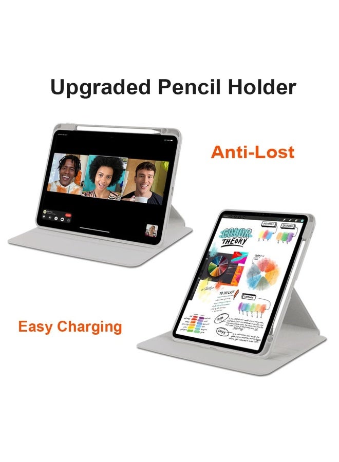 for xiaomi Pad 7/Pad 7 Pro Case Cover, Tablet Protective Case With Pen Slot, Acrylic 360 ° Rotating Design, Automatic Wake-up/sleep, Soft Leather,Grey  - Image 5