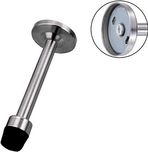 Gudui 2 Pack Door Stop 5 Inch Long Door Stoppers Rubber Tips Stainless Steel Doorstop Wall Mounted - Image 4