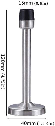 Gudui 2 Pack Door Stop 5 Inch Long Door Stoppers Rubber Tips Stainless Steel Doorstop Wall Mounted - Image 2