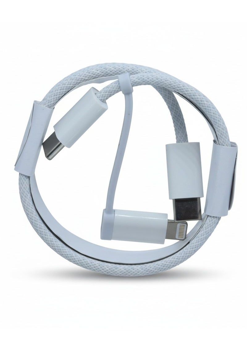 2 in 1 Fast Charging Cable – Type-C + Lightning PD 60W, 1M - Image 1