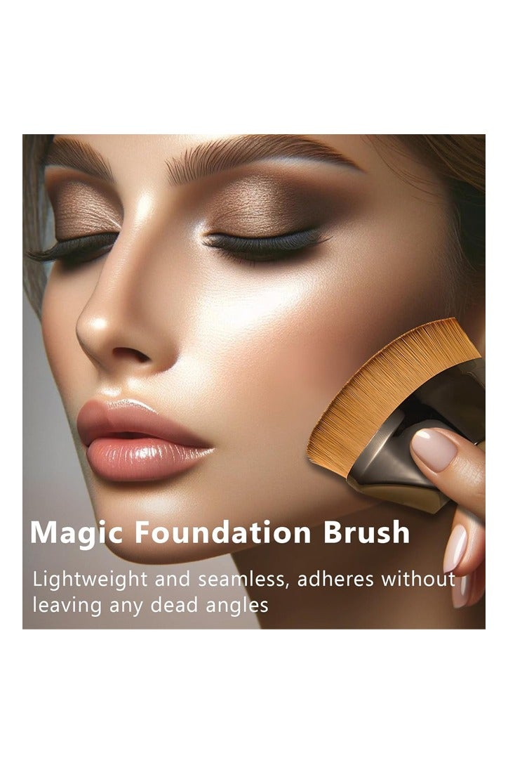 Hexagon Flat Top Kabuki Foundation Brush with Protective Case for Flawless Liquid & Powder Application - Image 5